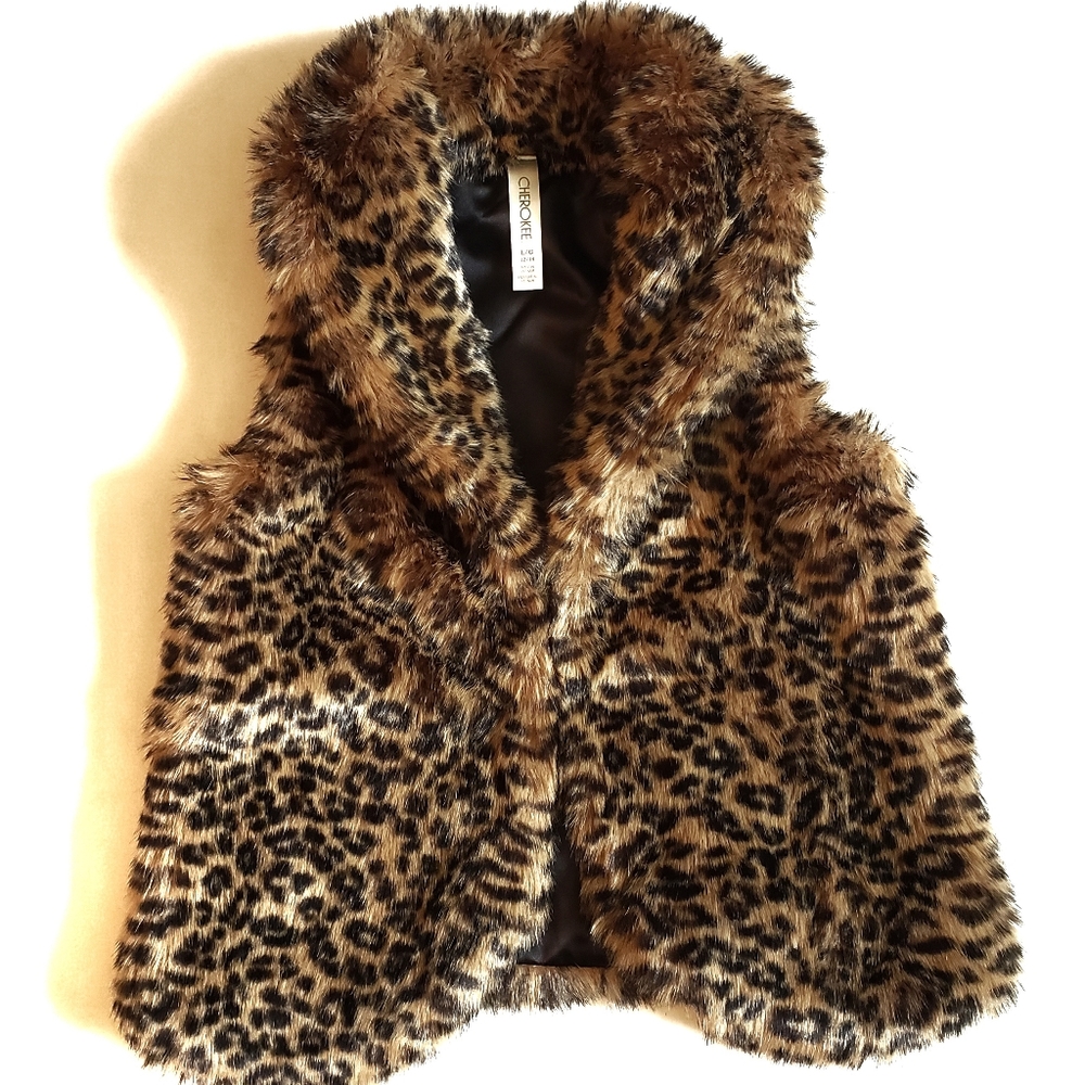 Leopard Print Faux Fur Vest